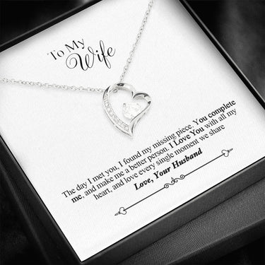 KINDPAW Birthday Gift from Husband to Wife - I Found My Missing Piece. You com Complete me, and Make me a Better Person Gift Necklace from Husband to Wife